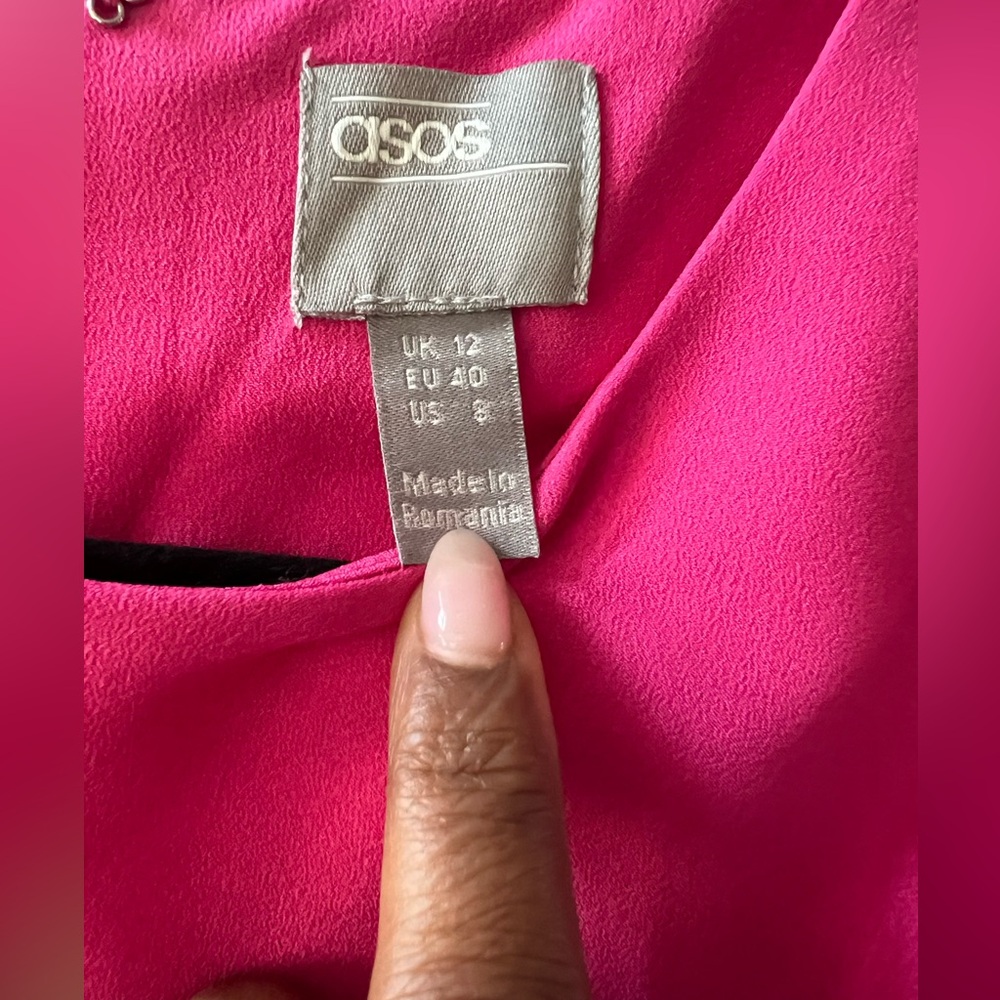 ASOS Pink Ruched Wrap Sheath Dress - Picture 2 of 6